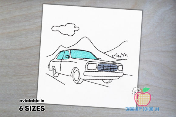 Car Parked on Road Sketch Embroidery Design Review