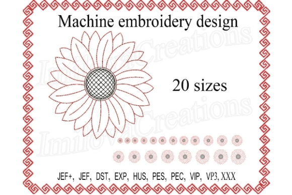 Chamomile Sunflower Embroidery Design for Etsy Sellers