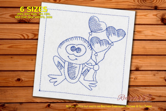 Cute Froggie in Love Lineart Design: An Embroidery Pro’s Take