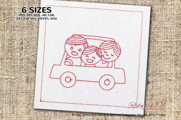 Cute Hapy Family in Car Lineart Design: Designer Review