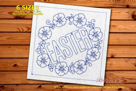 Easter Flower Wreath Redwork Review for Sellers