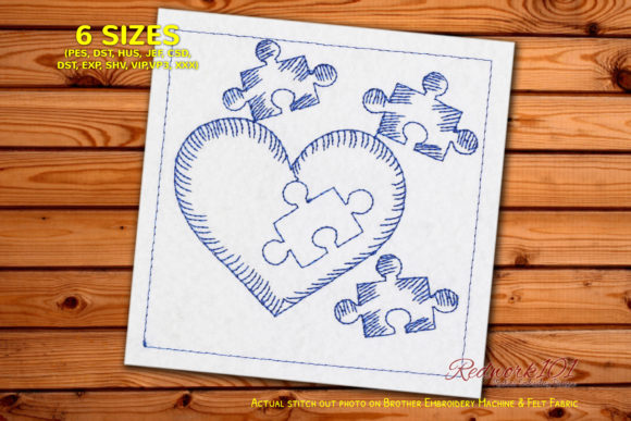 Love Puzzle Embroidery Design Review for Boutique Apparel