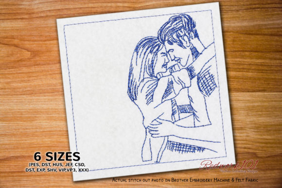 Young Couple in Love Redwork Design: A Practical Review